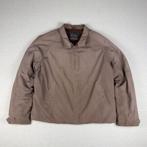 Vtg Sears Sportswear Jacket Men's L Brown 50s 60s Pile Lined Bomber Harrington